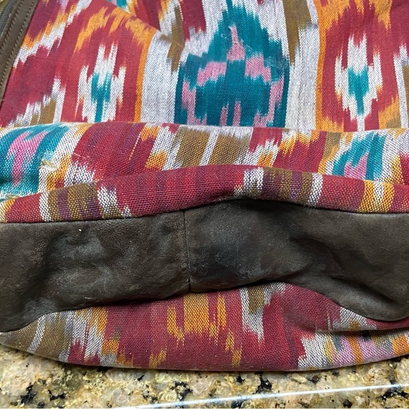 BRYNA Nicole High End AZTEC Blanket Pattern & Leather Hobo MINTY Shoulder Bag - Picture 10 of 13